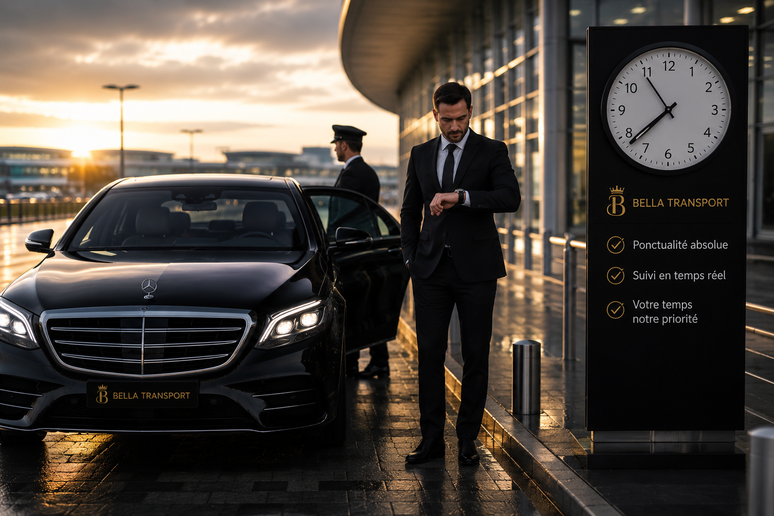 Ponctualité chauffeur privé Bella Transport Paris Île-de-France - Chauffeur privé Massy TGV alternative au taxi Massy TGV